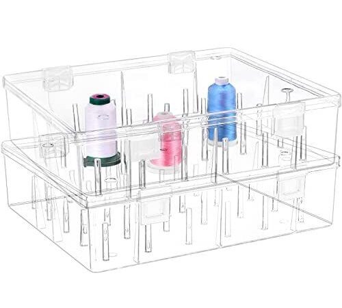 Pack of 2 Tall and Clear Storage Box/Organizer for 2x30 Home Embroidery&Cotto...